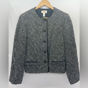 Talbots Tweed Blazer Black and White NWOT Size 12